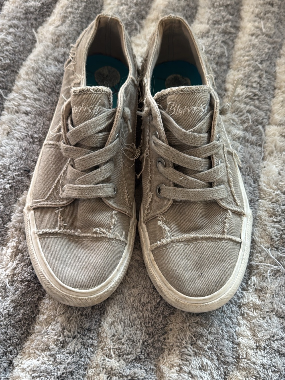 Blowfish Kids Taupe Distressed Canvas Sneakers